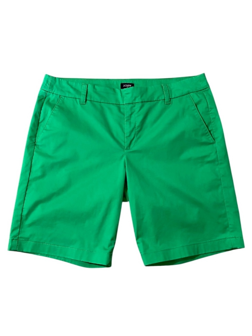 J Crew Kelly Green Bermuda Shorts 12 Cotton Chino Preppy Resort Classic Stretch - Picture 2 of 8